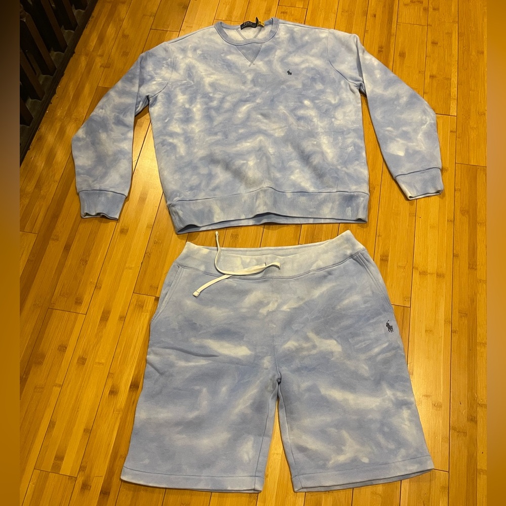Large Sky Blue Polo Ralph Lauren short set. Worn once. Excellent condition.